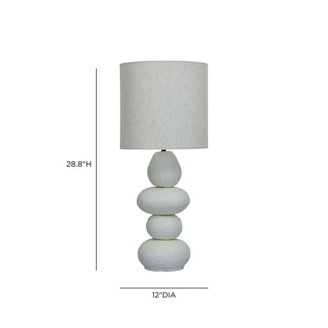 Pebble Cream Papier Mache Table Lamp by TOV Furniture at Eve Furniture