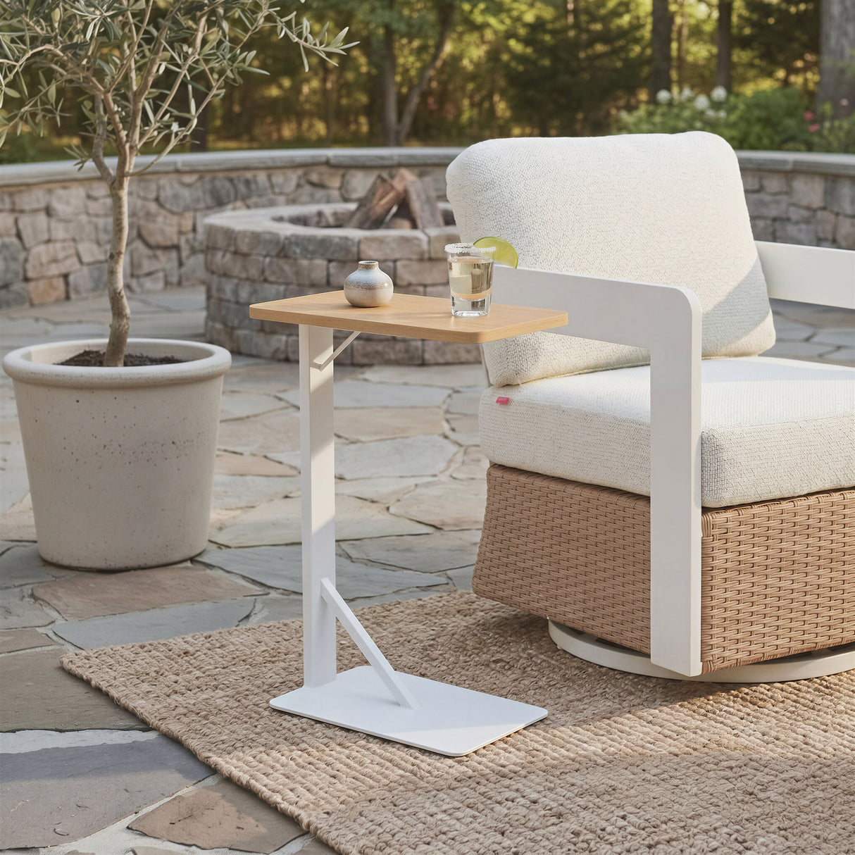 Pebble Side Table White by Zuomod at Eve Furniture