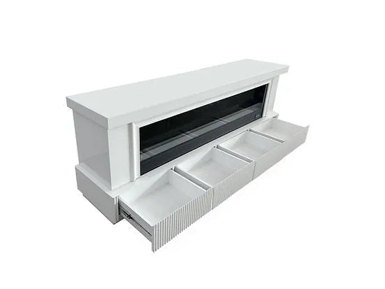 Pebble White Fire Place by New Era Innovations at Eve Furniture