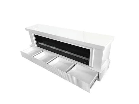 Pebble White Fire Place by New Era Innovations at Eve Furniture
