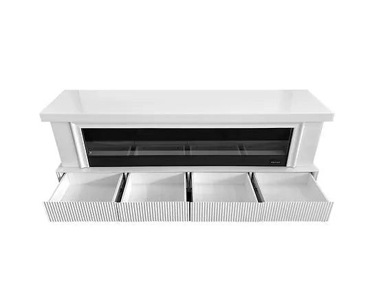 Pebble White Fire Place by New Era Innovations at Eve Furniture