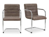 Pedro Dark Brown Leather Dining Chair (Set of 2)