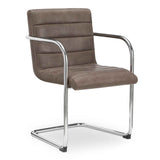 Pedro Dark Brown Leather Dining Chair (Set of 2)