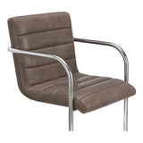 Pedro Dark Brown Leather Dining Chair (Set of 2) by Moe's Home at Eve Furniture