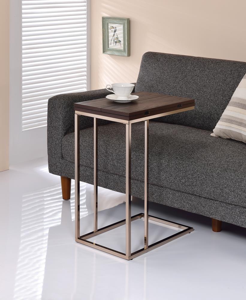 Pedro Chestnut/Chrome Expandable Top Accent Table