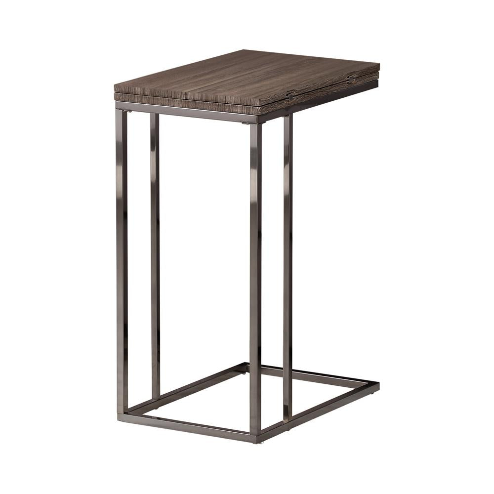 Pedro Weathered Gray/Black Expandable Top Accent Table