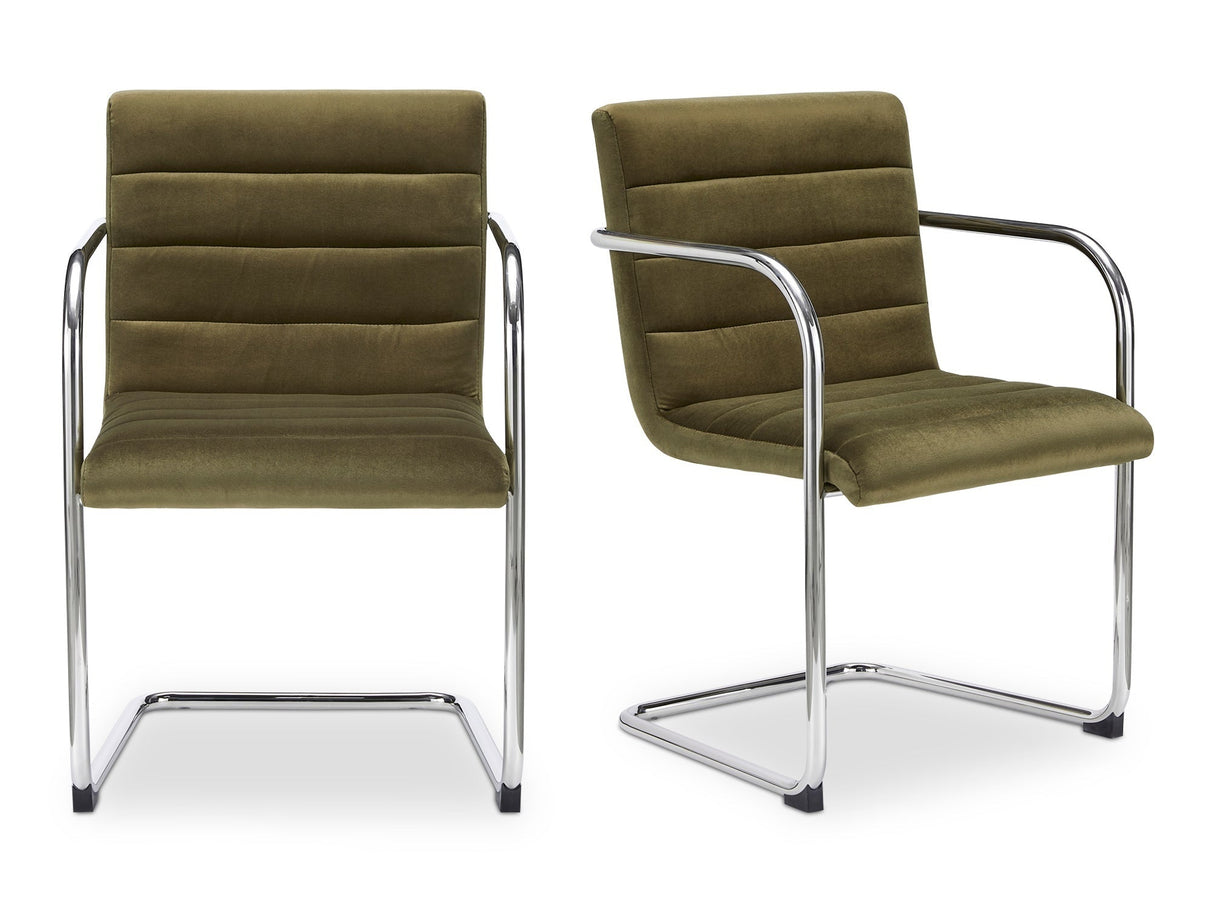 Pedro Green Mohair Dining Chair (Set of 2) by MOES at Eve Furniture