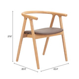 Peker Brown & Natural Dining Chair (Set of 2) by Zuomod at Eve Furniture