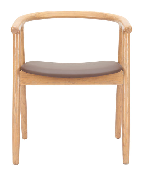 Peker Brown & Natural Dining Chair (Set of 2) by Zuomod at Eve Furniture