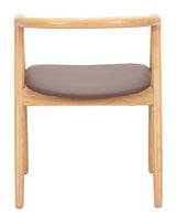 Peker Brown & Natural Dining Chair (Set of 2) by Zuomod at Eve Furniture