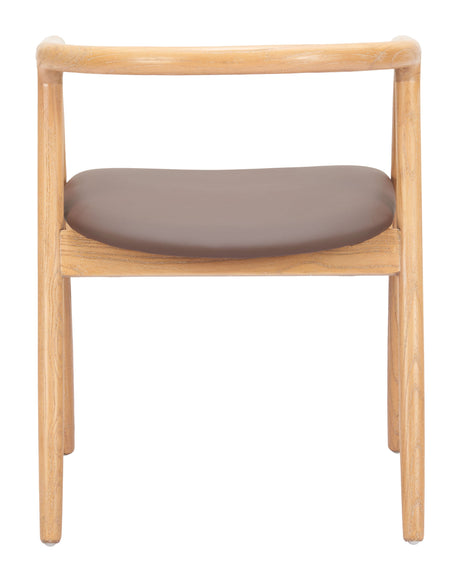 Peker Brown & Natural Dining Chair (Set of 2) by Zuomod at Eve Furniture