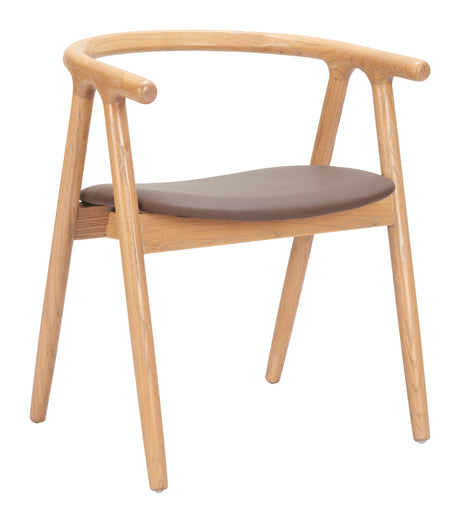 Peker Brown & Natural Dining Chair (Set of 2) by Zuomod at Eve Furniture