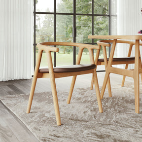 Peker Brown & Natural Dining Chair (Set of 2) by Zuomod at Eve Furniture