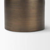 Pelar Small Antiqued Brass Stacked Pillar Candle Holder by Mercana at Eve Furniture
