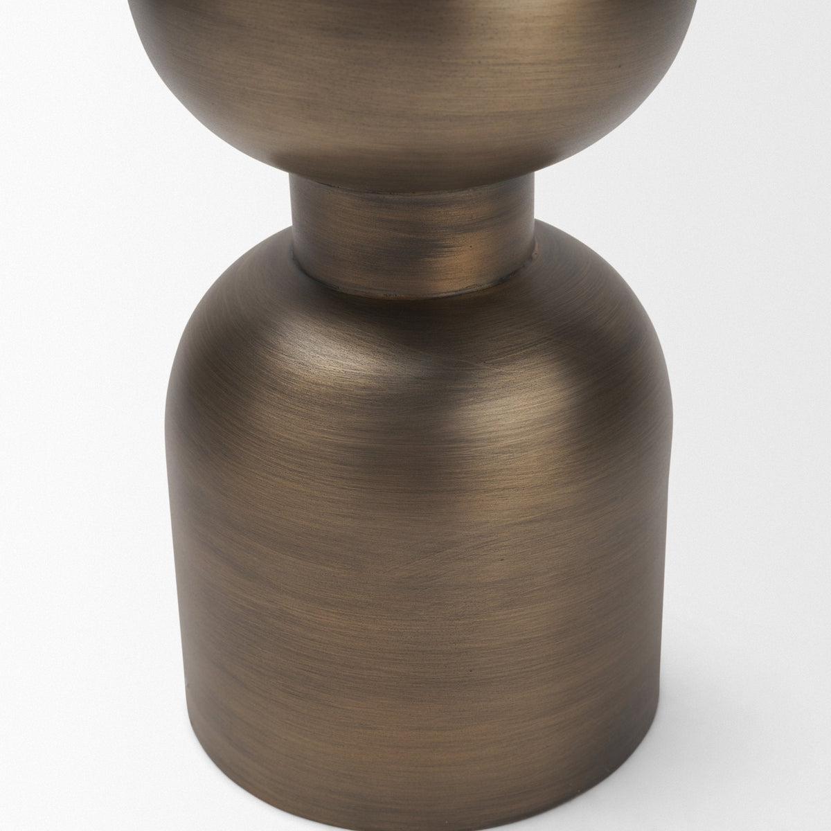 Pelar Small Antiqued Brass Stacked Pillar Candle Holder by Mercana at Eve Furniture