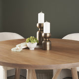 Pelar Small Antiqued Brass Stacked Pillar Candle Holder by Mercana at Eve Furniture