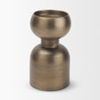Pelar Small Antiqued Brass Stacked Pillar Candle Holder by Mercana at Eve Furniture