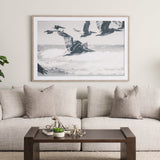 Pelican Beach by Nathan Larson a Hand Embellished Framed Photo Art Print Matted under Glass by Mercana at Eve Furniture