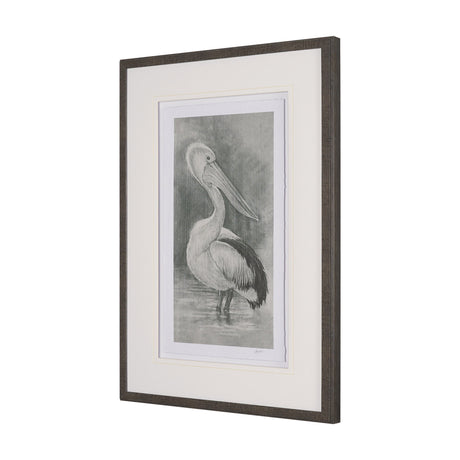 Pelican Sketch by Mercana Studio a Hand Embellished Framed Art Print Matted under Glass by Mercana at Eve Furniture