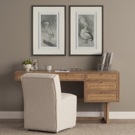 Pelican Sketch by Mercana Studio a Hand Embellished Framed Art Print Matted under Glass by Mercana at Eve Furniture