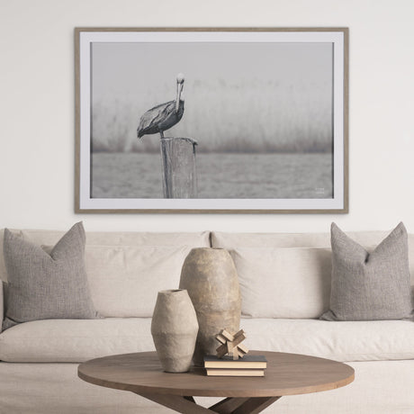Pelican Stories by Nathan Larson Framed Art Print Matted under Glass by Mercana at Eve Furniture