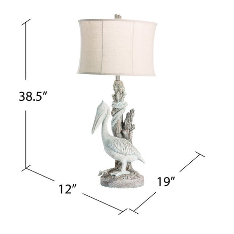 Pelican White Table Lamp by Crestview at Eve Furniture