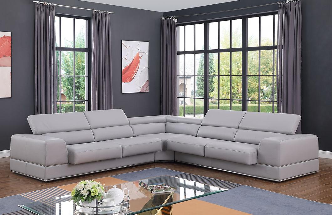 Pella Light Grey Sectional by New Era Innovations at Eve Furniture