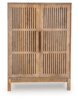 Pellamour Natural Brown Bar Cabinet by Ashley at Eve Furniture
