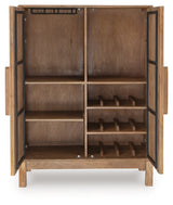 Pellamour Natural Brown Bar Cabinet by Ashley at Eve Furniture