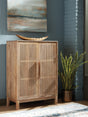 Pellamour Natural Brown Bar Cabinet by Ashley at Eve Furniture