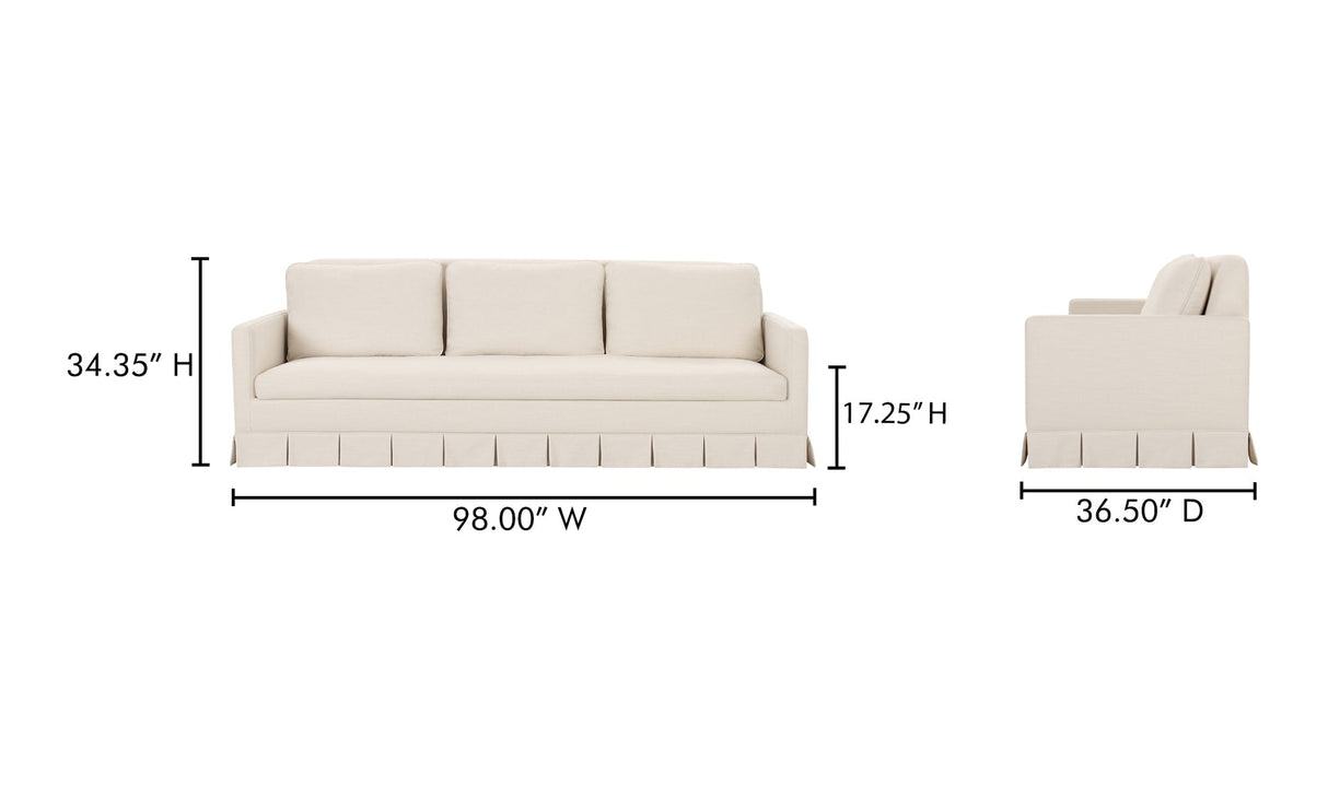 Pellicano Sofa Cream by Moe's Home at Eve Furniture