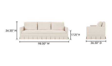Pellicano Sofa Cream by Moe's Home at Eve Furniture