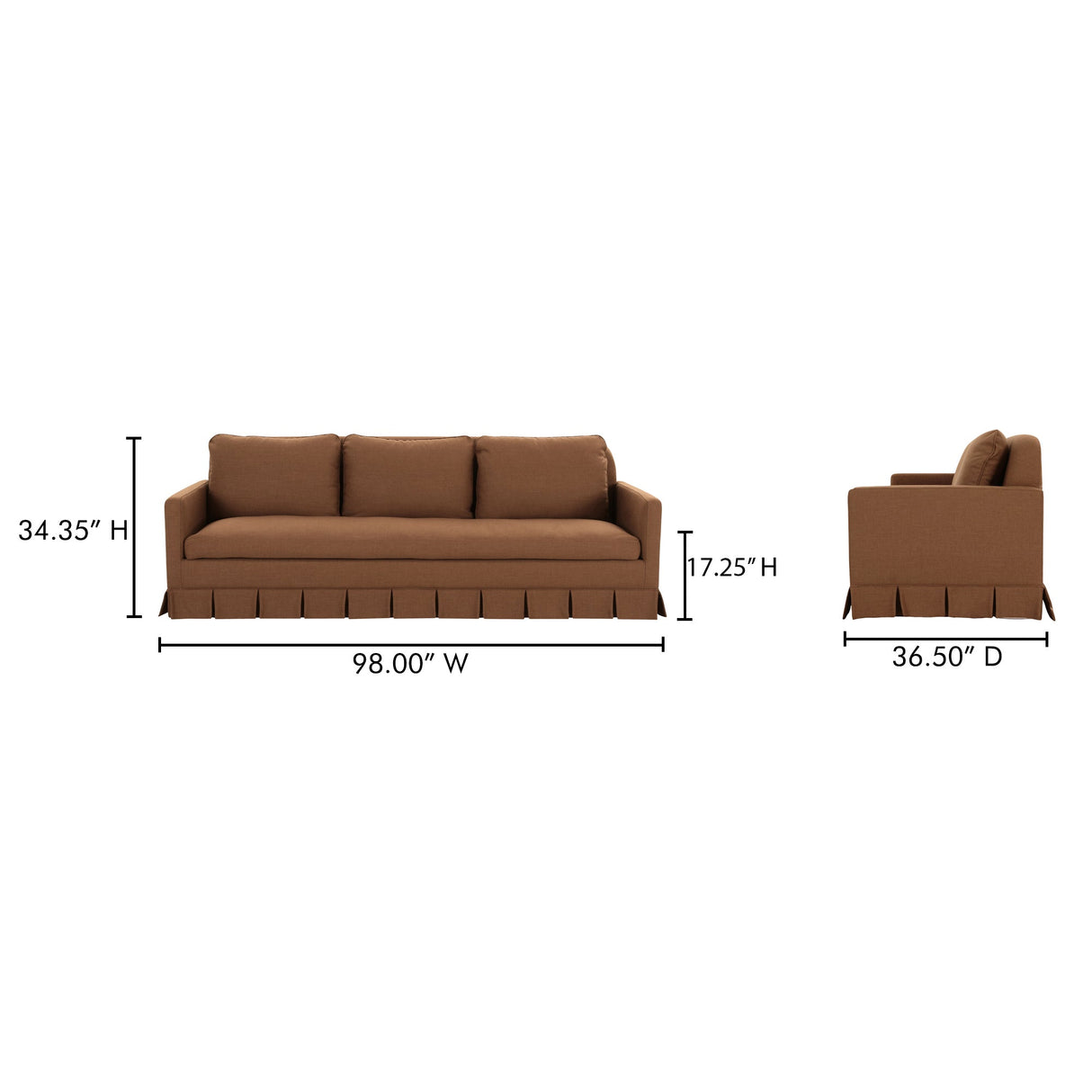 Pellicano Terracotta Sofa by Moe's Home at Eve Furniture