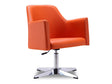Pelo Adjustable Height Swivel Accent Chair in Orange and Polished Chrome by Manhattan Comfort at Eve Furniture