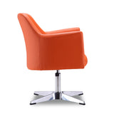 Pelo Adjustable Height Swivel Accent Chair in Orange and Polished Chrome (set of 2) by Manhattan Comfort at Eve Furniture