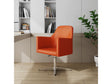 Pelo Adjustable Height Swivel Accent Chair in Orange and Polished Chrome (set of 2) by Manhattan Comfort at Eve Furniture