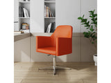 Pelo Adjustable Height Swivel Accent Chair in Orange and Polished Chrome (set of 2) by Manhattan Comfort at Eve Furniture