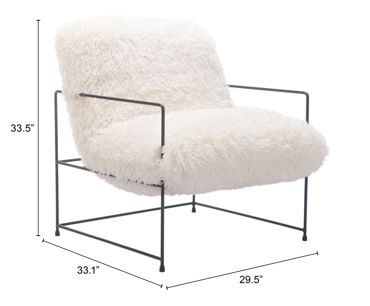Pelut White Accent Chair by Zuomod at Eve Furniture