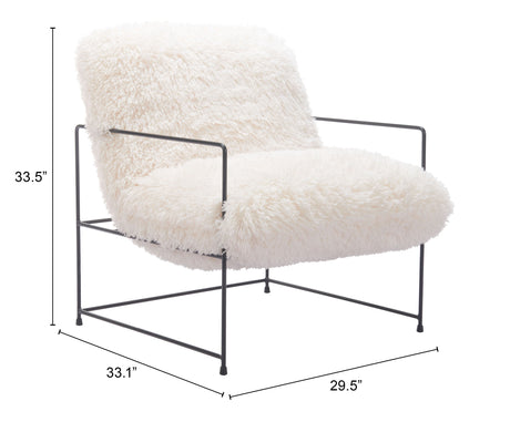 Pelut White Accent Chair by Zuomod at Eve Furniture