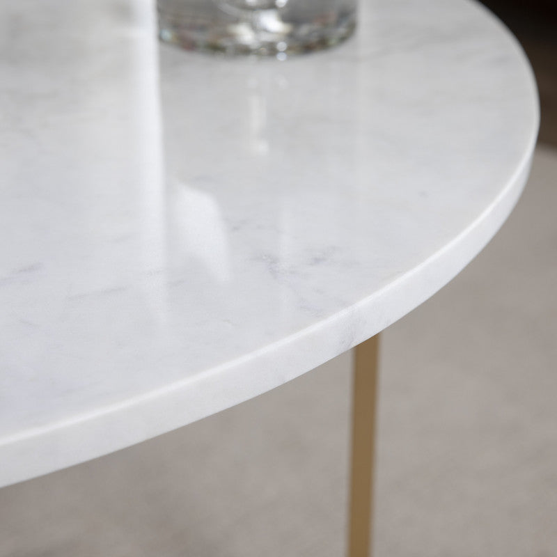 Pembroke Gold/White Cocktail Table by Crestview at Eve Furniture