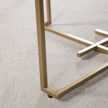 Pembroke Gold/White Cocktail Table by Crestview at Eve Furniture