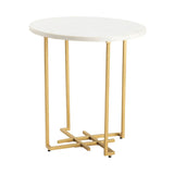 Pembroke Gold/White End Table by Crestview at Eve Furniture