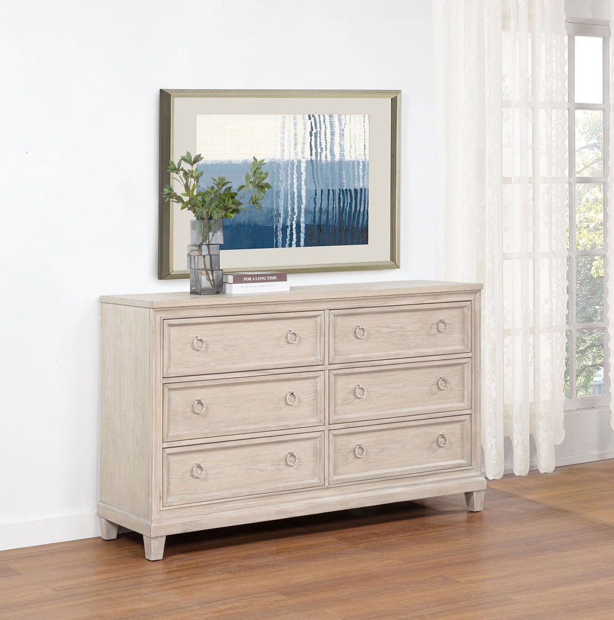 Pembroke Washed Oak 6-drawer Bedroom Dresser Cabinet by Coaster at Eve Furniture