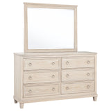 Pembroke Washed Oak 6-drawer Bedroom Dresser with Mirror by Coaster at Eve Furniture