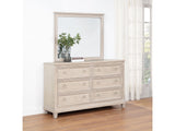 Pembroke Washed Oak 6-drawer Bedroom Dresser with Mirror by Coaster at Eve Furniture