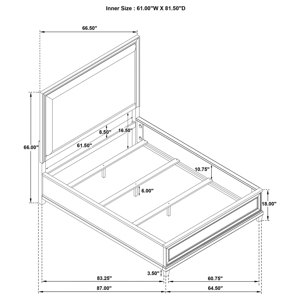 Pembroke Washed Oak 66-inch Queen Panel Bed by Coaster at Eve Furniture