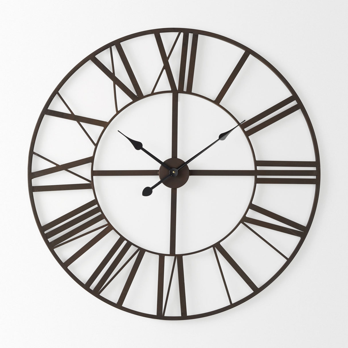 Pender Black Iron Round Wall Clock by Mercana at Eve Furniture