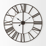 Pender Black Iron Round Wall Clock by Mercana at Eve Furniture