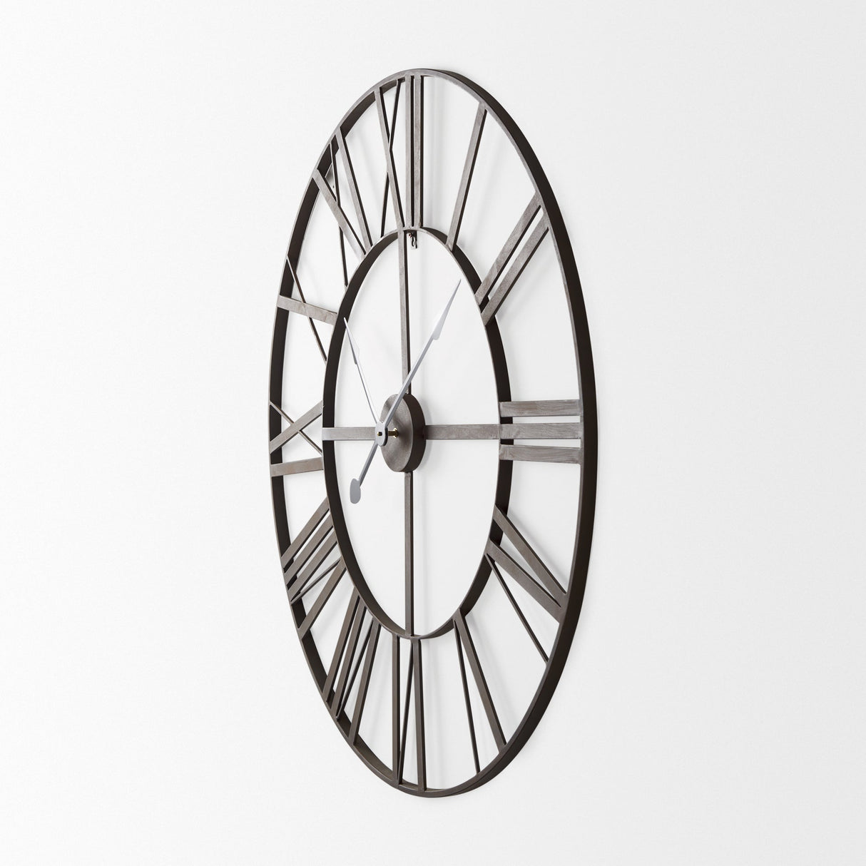 Pender Black Iron Round Wall Clock by Mercana at Eve Furniture