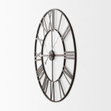 Pender Black Iron Round Wall Clock by Mercana at Eve Furniture